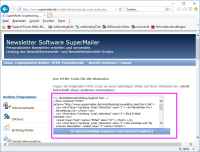 Newsletter Software SuperMailer und Jimdo - Zu kopierender HTML-Code für die Newsletteran-/abmeldung